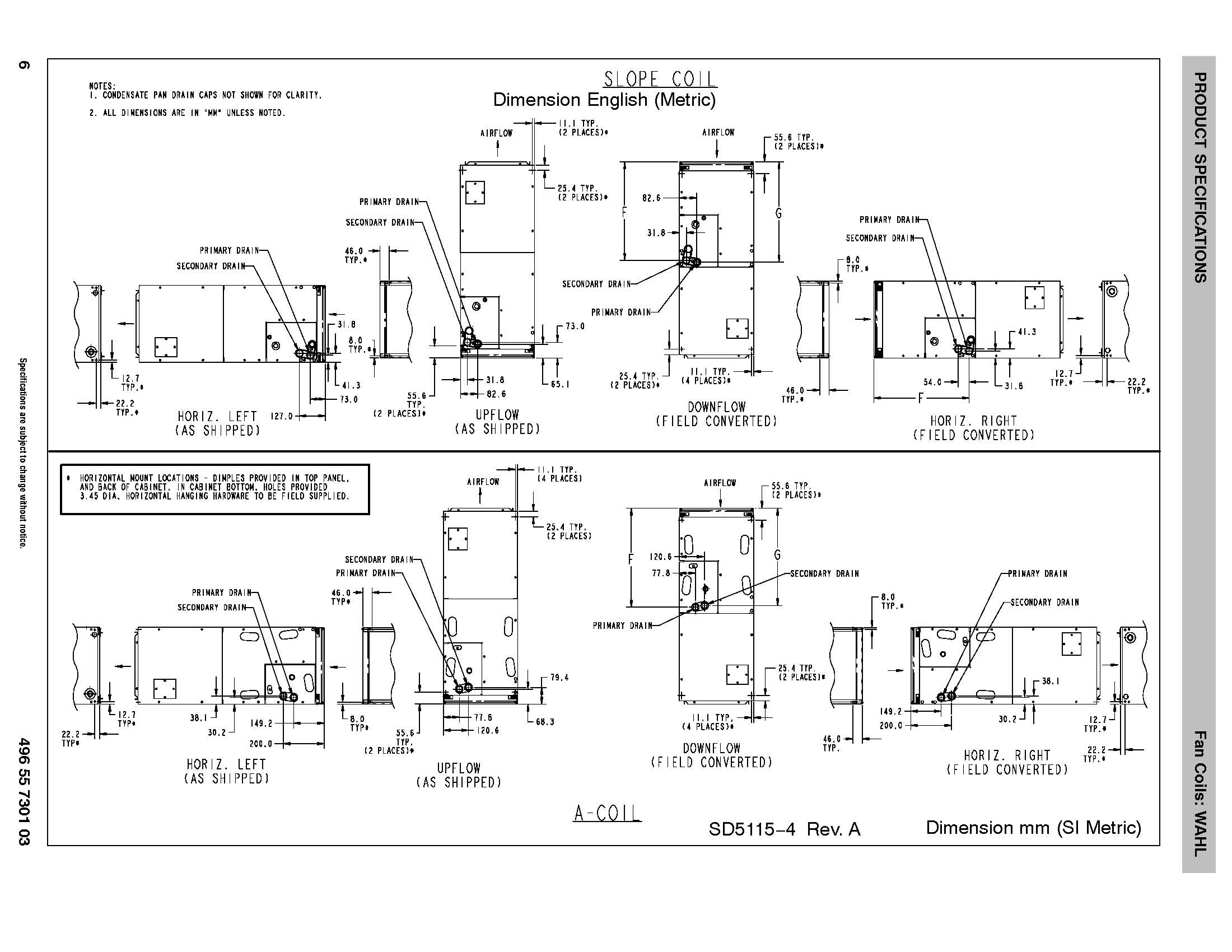 4 Ton EcoTemp ECM Motor Air Handler WAHL484B (3590)(F)